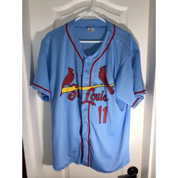 St. Louis Cardinals DeJong Old Dominion Freight Blue Stadium Giveaway XL Jersey - Picture 2 of 16